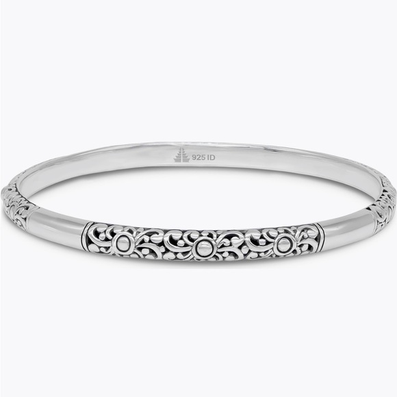 ✨ DEVATA Sterling Silver Bangle Bracelet | Signature Scroll Design ✨ Gift Ready - Picture 1 of 11